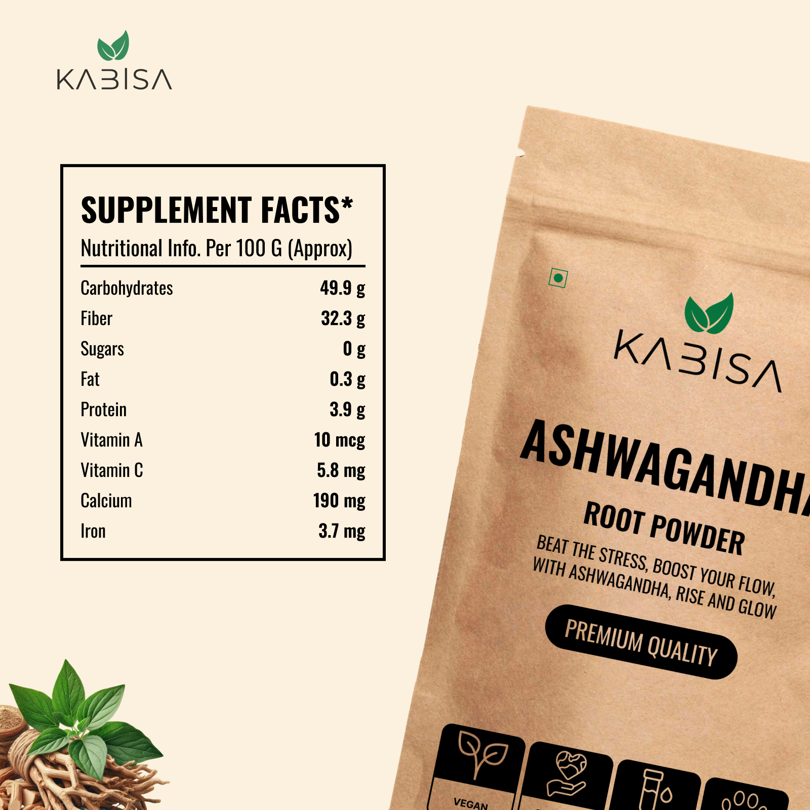 Kabisa Ashwagandha — Beat Stress Boost Energy Rise and Glow Premium Quality