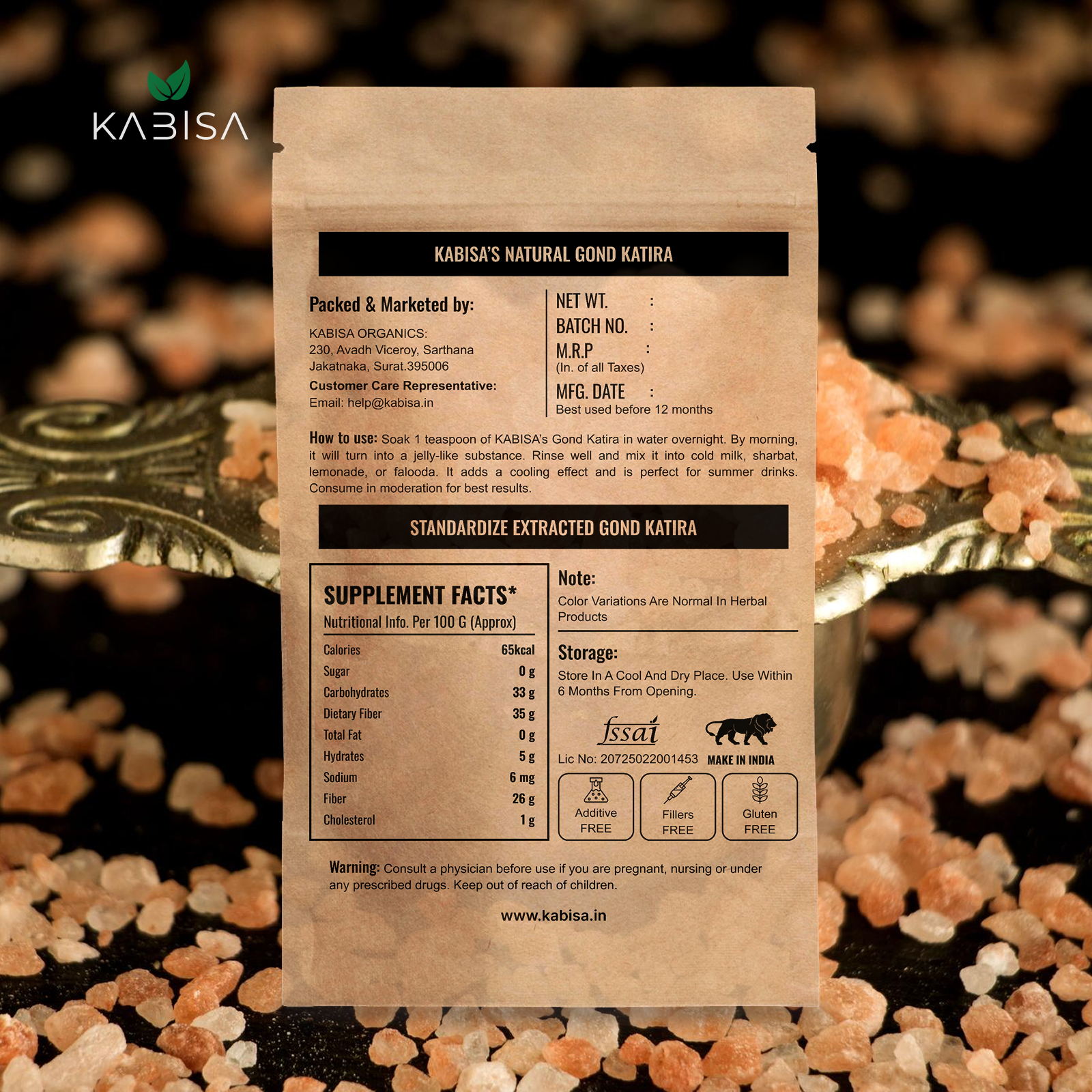 Kabisa Gond Katira — Beat the Heat Natural Coolant for Summer