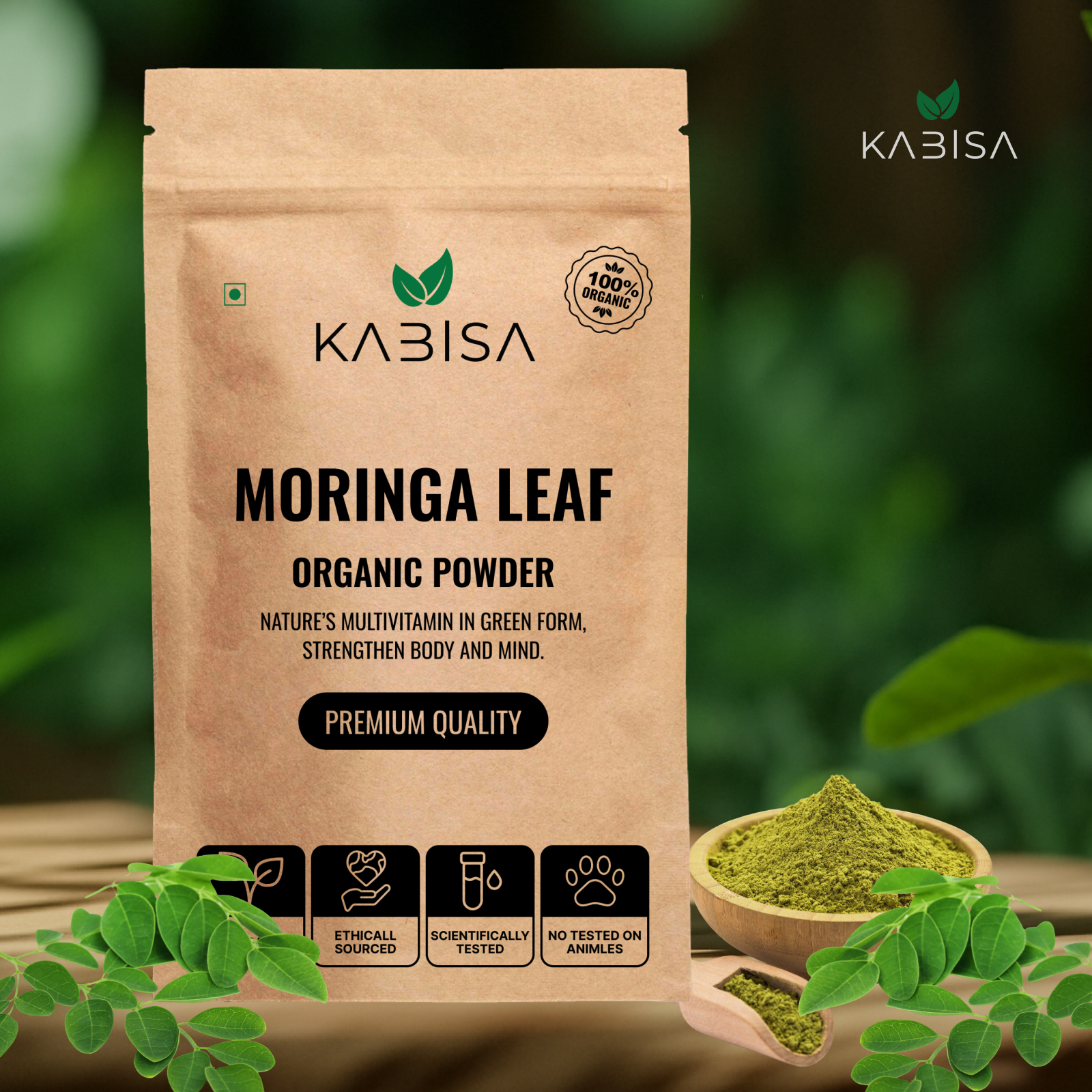 Kabisa Moringa Powder — Strengthen Body and Mind Iron Calcium Protein